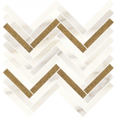 Мозаика Calacatta Sparkle gold глянец 28,1х30,1